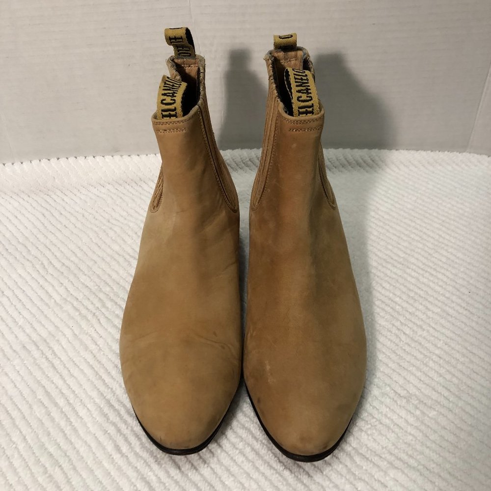 EL CANELO Men's Charro Cowboy ankle brown boot Size 6.5 Western Real Leather